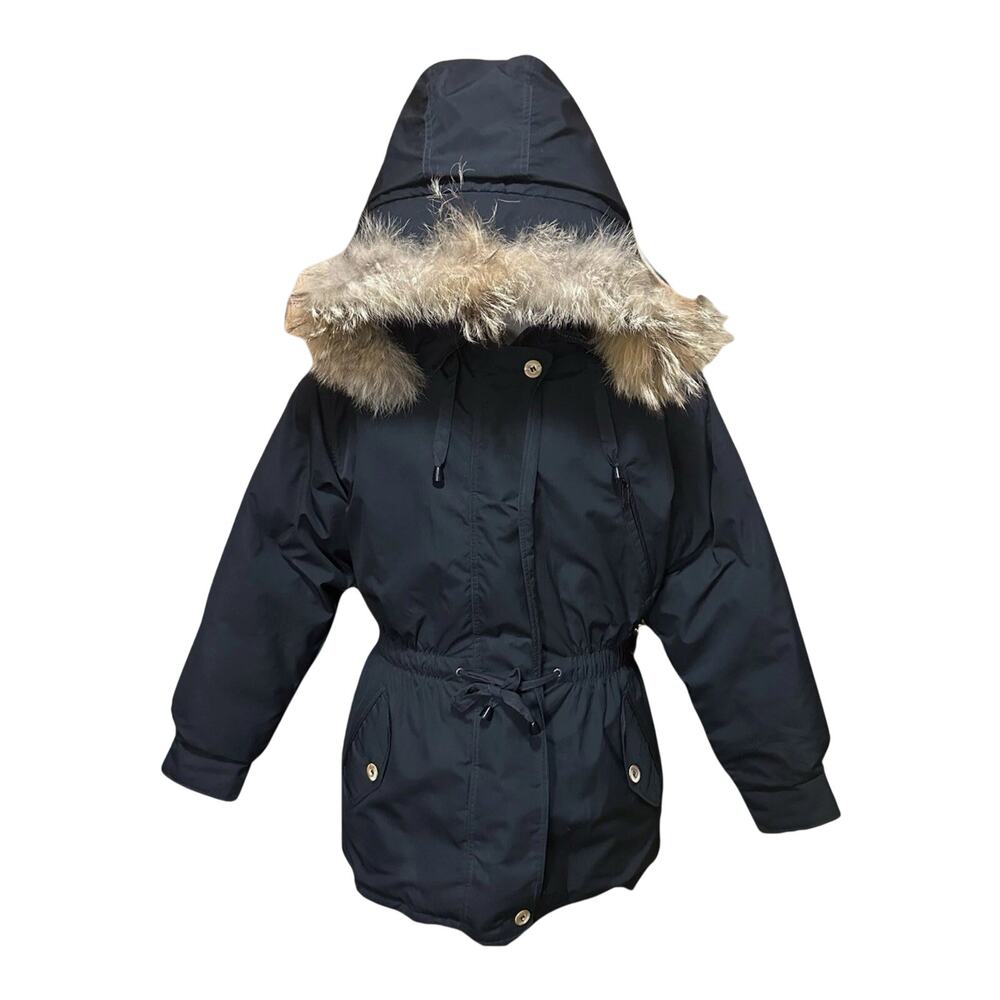 Eddie Bauer Canada Goose‎ Down Women’s Large Parka Jacket Coat Coyote Fur Heavy